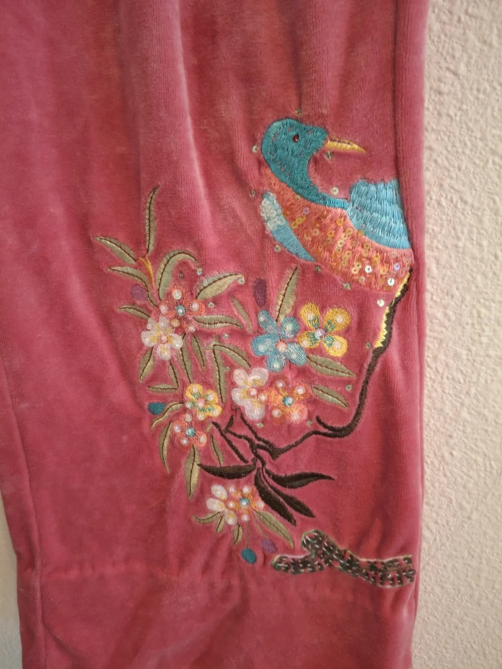 Y2k Vintage BCBGMaxAzria Velour Tracksuit Set With Peacock